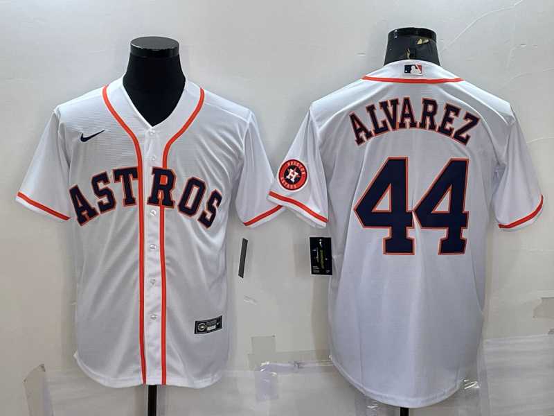 Men%27s Houston Astros #44 Yordan Alvarez White With Patch Stitched MLB Cool Base Nike Jersey->houston astros->MLB Jersey